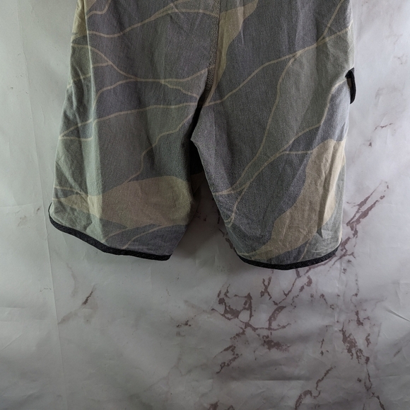 Vissla Swim Trunks Mens 28 Gray Yellow Swim Board Shorts Lace Up Swimming - Picture 8 of 13